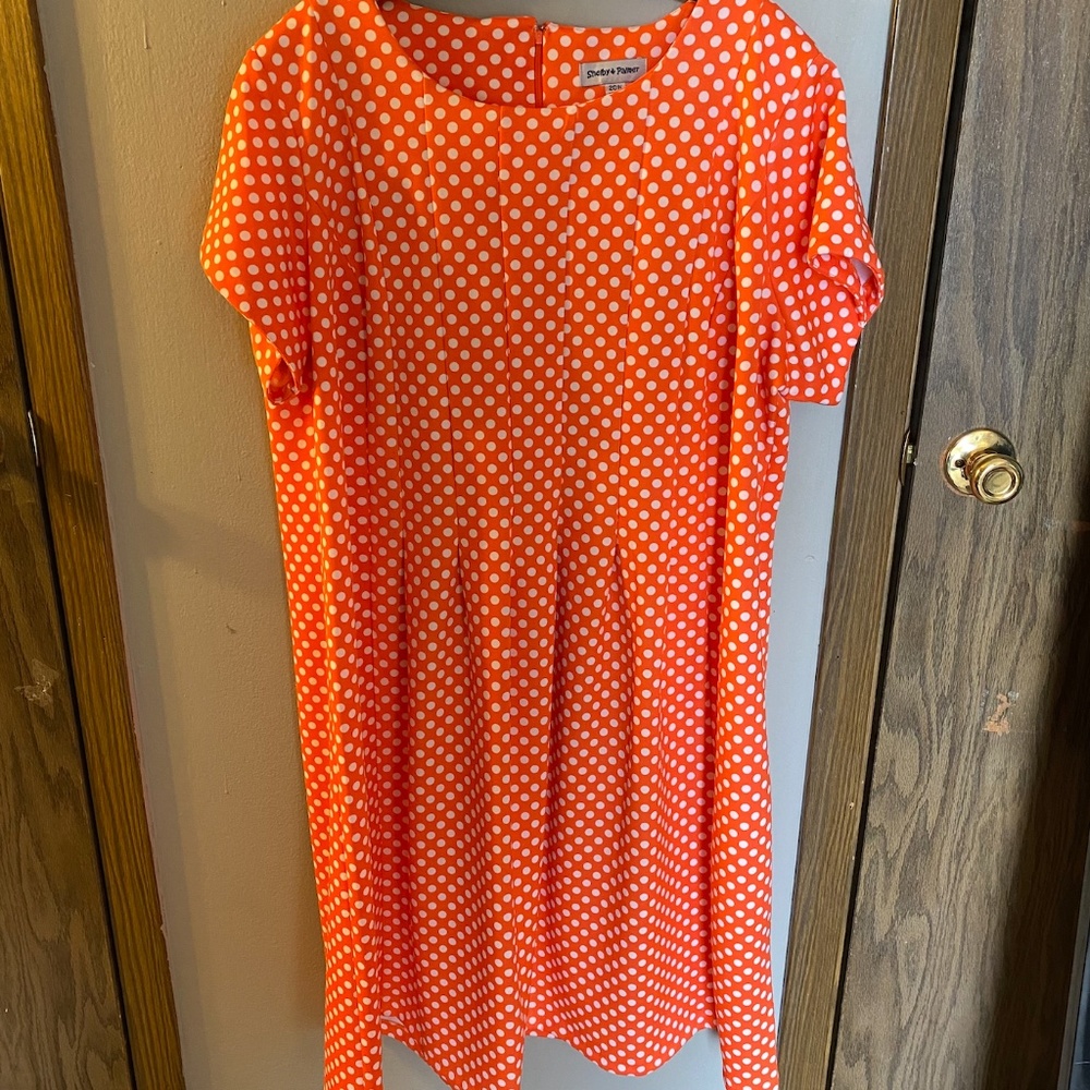 Shelby and Palmer orange polka dot dress (20W)